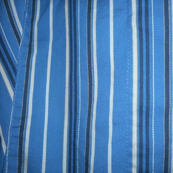 Blue White Black Striped Size L Striped Blouse top - Picture 3 of 6
